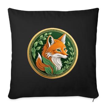 Fancy coin a green fox with orange - Sofa pillowcase 17,3'' x 17,3'' (45 x 45 cm) - black - Front