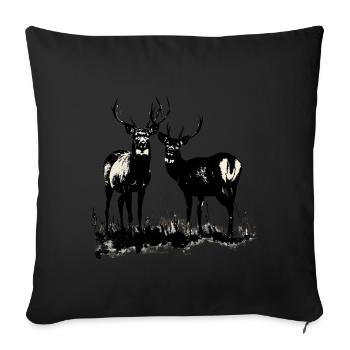 Red Deer: Kings of the Woods - Sofa pillowcase 17,3'' x 17,3'' (45 x 45 cm) - black - Front