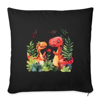 Why are dinosaurs so popular with children? - Sofa pillowcase 17,3'' x 17,3'' (45 x 45 cm) - black - Front