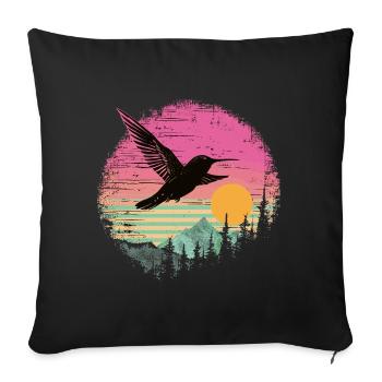 hummingbird, bird, nature, animals, wilderness, nectar - Sofa pillowcase 17,3'' x 17,3'' (45 x 45 cm) - black - Front