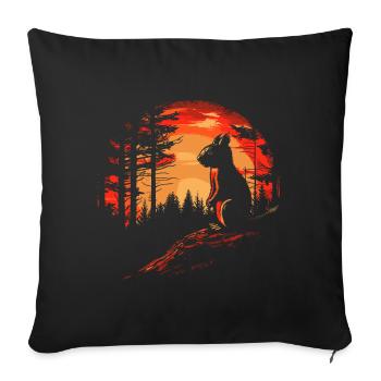 Squirrel Forest Tree Squirrel Squirrel - Sofa pillowcase 17,3'' x 17,3'' (45 x 45 cm) - black - Front