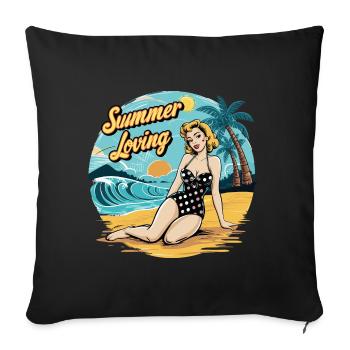 Retro Summer Loving Beach Vibes für einen - Sofakissenbezug 45 x 45 cm - Schwarz - Vorne
