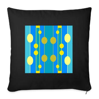 Golden bubbles in the blue - Sofa pillowcase 17,3'' x 17,3'' (45 x 45 cm) - black - Front