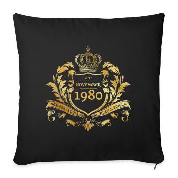 44. Geburtstag Semper Verum - Création 11/1980 - Housse de coussin décorative 45 x 45 cm - noir - Devant