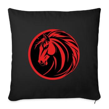 Horse Rider Equestrian Sport Rider Female Horse Head - Sofa pillowcase 17,3'' x 17,3'' (45 x 45 cm) - black - Front