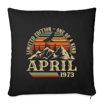 Bestes Geburtstagsgeschenk April 1973 - Sofakissenbezug 45 x 45 cm - Schwarz - Vorne