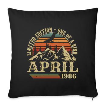 Meilleur Cadeau D'anniversaire Avril 1986 - Housse de coussin décorative 45 x 45 cm - noir - Devant