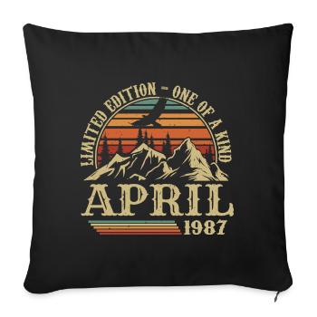 Bestes Geburtstagsgeschenk April 1987 - Sofakissenbezug 45 x 45 cm - Schwarz - Vorne