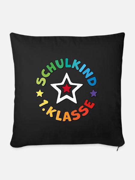 Schulkind 2026 1. Klasse Einschulung Schulanfang - Sofakissenbezug 45 x 45 cm - Schwarz