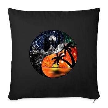 Paysages Cosmiques Yin Et Yang - Housse de coussin décorative 45 x 45 cm - noir - Devant