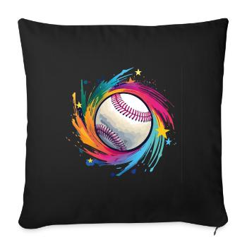 Baseball - Sofakissenbezug 45 x 45 cm - Schwarz - Vorne