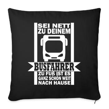 Bus driver nice home - Sofa pillowcase 17,3'' x 17,3'' (45 x 45 cm) - black - Front