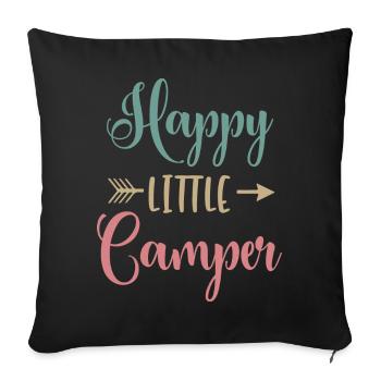 Happy Little Camper Children Camping Gift Child - Sofa pillowcase 17,3'' x 17,3'' (45 x 45 cm) - black - Front