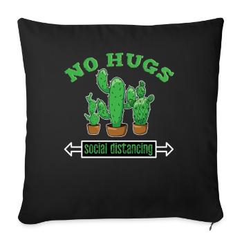 No hugs social distancing covid19 Geschenk Impfung - Sofakissenbezug 45 x 45 cm - Schwarz - Vorne