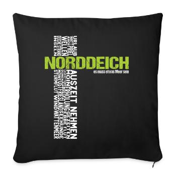 Norddeich Holiday North Sea East Frisia Coast North - Sofa pillowcase 17,3'' x 17,3'' (45 x 45 cm) - black - Front
