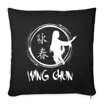 Wing chun Wingtsun - Housse de coussin décorative 45 x 45 cm - noir - Devant