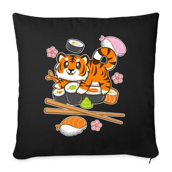 Sushi Tiger - Housse de coussin décorative 45 x 45 cm - noir - Devant