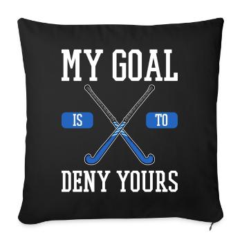 Sur le hockey de hockey cadeau de gardien de but - Housse de coussin décorative 45 x 45 cm - noir - Devant