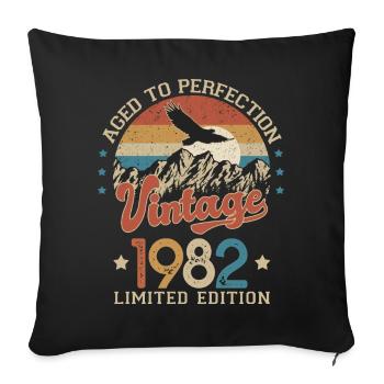 1982 Humour anniversaire 40 ans âge perfection - Housse de coussin décorative 45 x 45 cm - noir - Devant