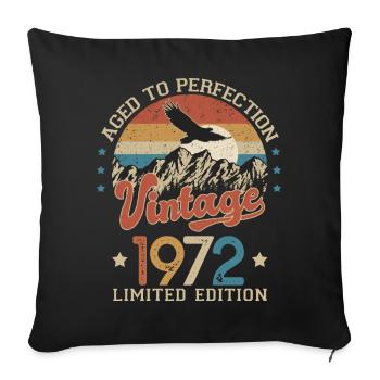 1972 Birthday humor 52 years age perfection - Sofa pillowcase 17,3'' x 17,3'' (45 x 45 cm) - black - Front