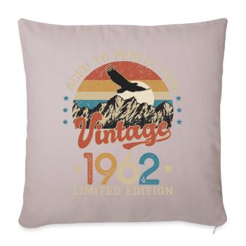 1962 Humour anniversaire 60 ans âge perfection - Housse de coussin décorative 45 x 45 cm - taupe clair - Devant
