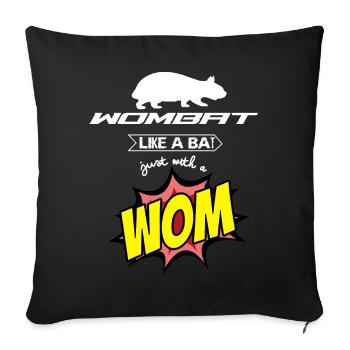 Wombat Australien - Sofakissenbezug 45 x 45 cm - Schwarz - Vorne