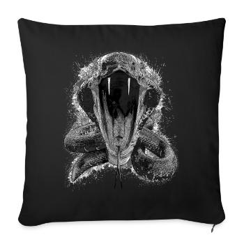 ANGRY Cobra - Black & White Print - Sofa pillowcase 17,3'' x 17,3'' (45 x 45 cm) - black - Front