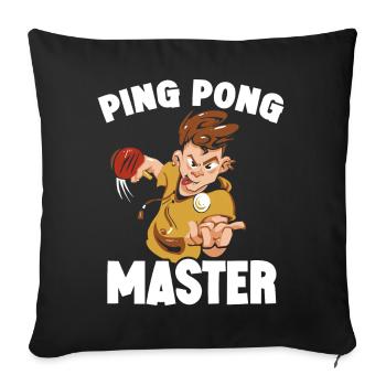 Tennis de table Ping-pong Tenue De tennis de table Joueur de tennis de table - Housse de coussin décorative 45 x 45 cm - noir - Devant