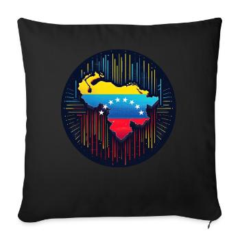 Neon Venezuela Map - Sofa pillowcase 17,3'' x 17,3'' (45 x 45 cm) - black - Front