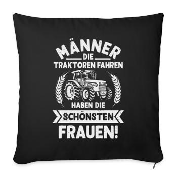 Landwirt Männer die Traktor fahren Bauer - Sofakissenbezug 45 x 45 cm - Schwarz - Vorne