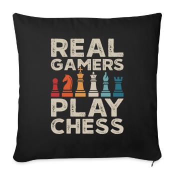 Chess Player Chess Pieces Chess Game - Sofa pillowcase 17,3'' x 17,3'' (45 x 45 cm) - black - Front