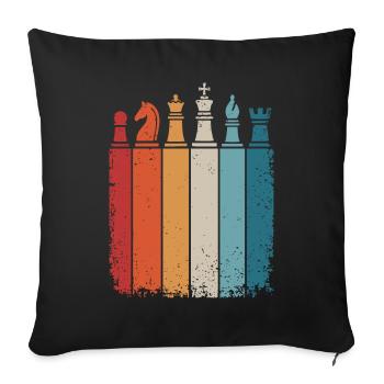 Chess Player Retro Chess Pieces Chess Game - Sofa pillowcase 17,3'' x 17,3'' (45 x 45 cm) - black - Front