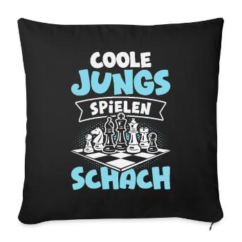 Schach Jungs Schachspieler Jungen - Sofakissenbezug 45 x 45 cm - Schwarz - Vorne