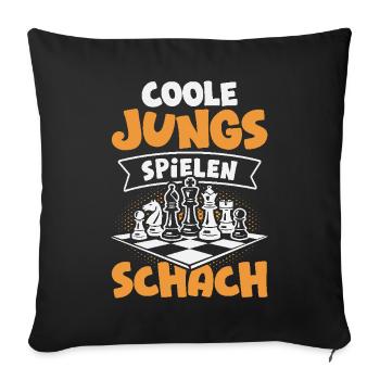 Schach Jungs Schachspieler Jungen - Sofakissenbezug 45 x 45 cm - Schwarz - Vorne