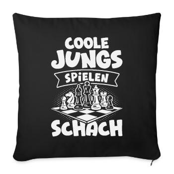 Schach Jungs Schachspieler Jungen - Sofakissenbezug 45 x 45 cm - Schwarz - Vorne