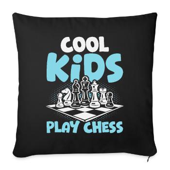 Chess Player Cool Kids Play Chess - Sofa pillowcase 17,3'' x 17,3'' (45 x 45 cm) - black - Front