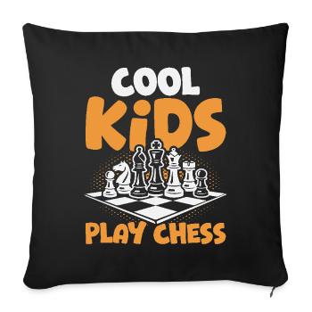 Chess Player Cool Kids Play Chess - Sofa pillowcase 17,3'' x 17,3'' (45 x 45 cm) - black - Front