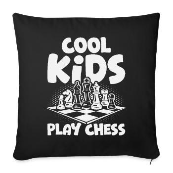 Chess Player Cool Kids Play Chess - Sofa pillowcase 17,3'' x 17,3'' (45 x 45 cm) - black - Front