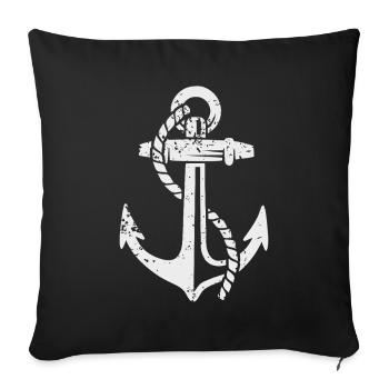 Maritime Boat Anchor Sailor Captain - Sofa pillowcase 17,3'' x 17,3'' (45 x 45 cm) - black - Front