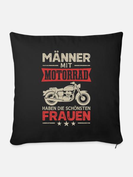 Motorrad Männer Motorradfahrer Biker - Sofakissenbezug 45 x 45 cm - Schwarz