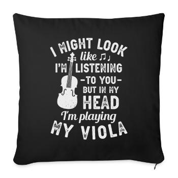 Viola Player Musician Violist Classical Music - Sofa pillowcase 17,3'' x 17,3'' (45 x 45 cm) - black - Front