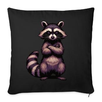 raccoon raccoons forest animal funny raccoon - Sofa pillowcase 17,3'' x 17,3'' (45 x 45 cm) - black - Front