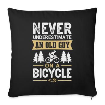 Bicycle Old Guy Cyclist Cycling Bike Biking - Sofa pillowcase 17,3'' x 17,3'' (45 x 45 cm) - black - Front