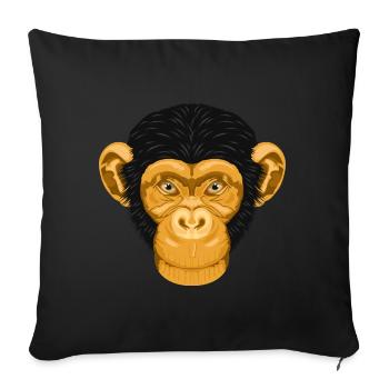 Monkey Chimpanzee Monkey - Sofa pillowcase 17,3'' x 17,3'' (45 x 45 cm) - black - Front
