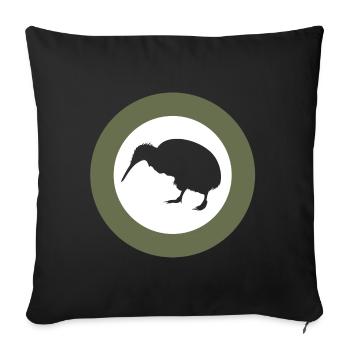 Kiwi rétro - Housse de coussin décorative 45 x 45 cm - noir - Devant