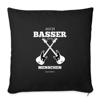 Bass Bassist Basser E-Bass Bassgitarre Bassguitar - Sofakissenbezug 45 x 45 cm - Schwarz - Vorne