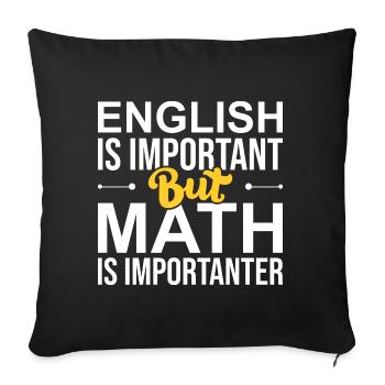 Anglais et mathématiques Graphique drôle - Housse de coussin décorative 45 x 45 cm - noir - Devant