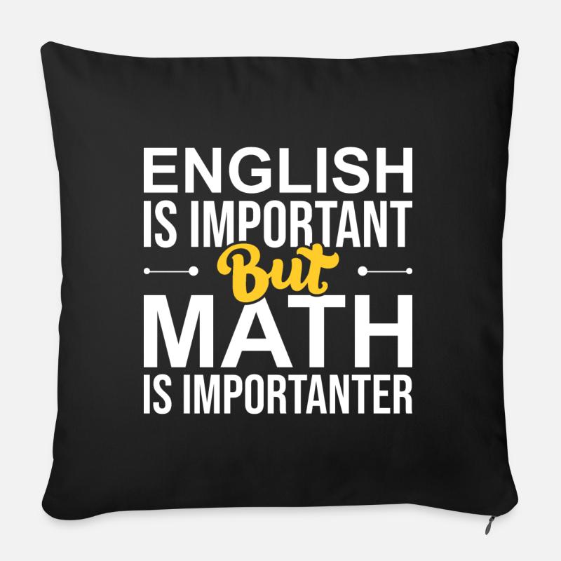 Englisch und Mathe lustige Grafik - Sofakissenbezug 45 x 45 cm - Schwarz
