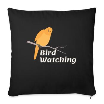 Oiseau Bird Watching Oiseaux Nature Cadeau - Housse de coussin décorative 45 x 45 cm - noir - Devant
