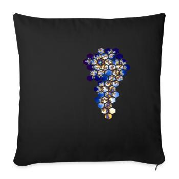 Honeycomb fractal - Sofa pillowcase 17,3'' x 17,3'' (45 x 45 cm) - black - Front